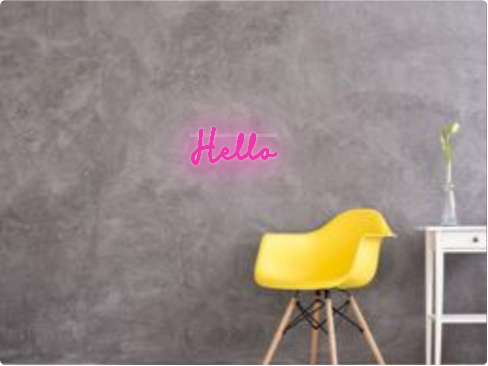 Custom text: Hello